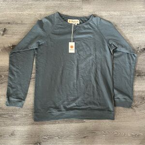 Mollusk Hamilton Crew Neck Pullover Sweatshirt Large Surf Swim Beach Blue Gray